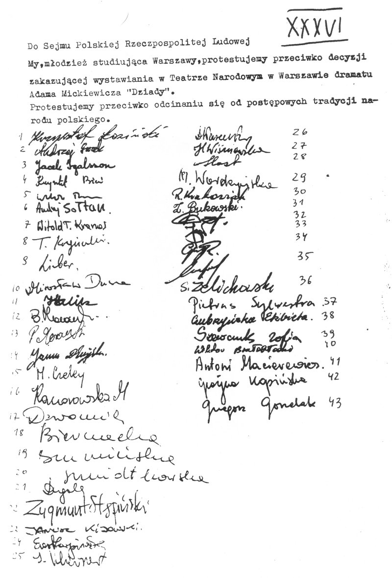 List otwarty do Sejmu PRL z 1968 roku